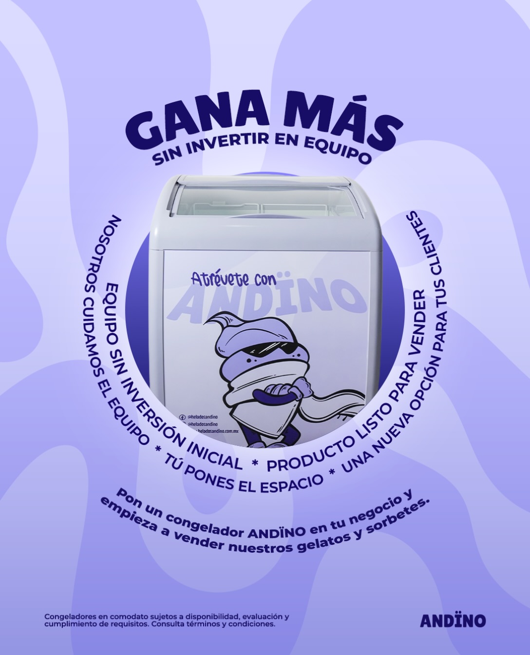 Haz que tu espacio trabaje más por tu negocio 📈. Nosotros ponemos el congelador en comodato 🧊, el producto y el acompañamiento.

Tú pones el espacio y una nueva opción frente a tus clientes 🍨.

Nos encargamos de hacerlo fácil para que tú puedas enfocarte en vender 💼.

Contáctanos y conoce cómo llevar ANDÏNO a tu punto de venta 📍.

#Sorbetes #Gelatos #IceCream #HeladosQuerétaro #franquicia